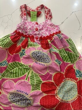 Bonnie Jean Pink, Red and Green Floral Toddler Dress